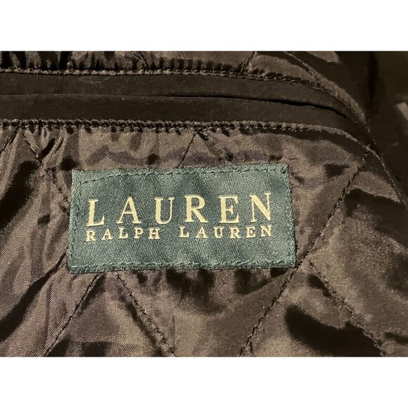 Y2K Lauren Ralph Lauren Coat 42R Single Breasted Wool Cashmere Quilted Insulated - Picture 9 of 13